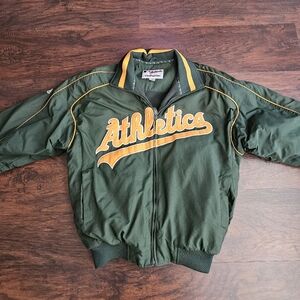 VTG 00s MLB OAKLAND ATHLETICS  A's MAJESTIC AUTHENTIC DUGOUT JACKET